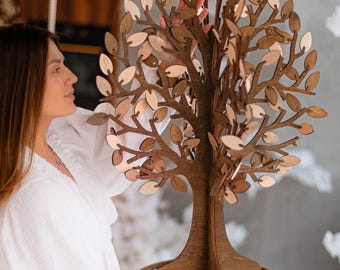 Personalized Wooden Wishing Tree Guest Book Alternative – Rustic Boho Wedding Decor