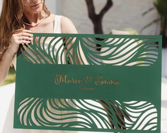 Personalized Wooden Wedding Welcome Sign, Laser Cut Entrance Decor