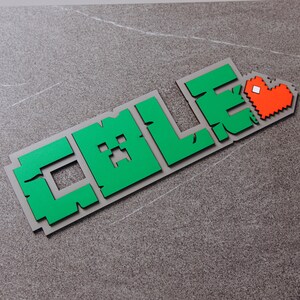 Custom Minecraft Wall Name Sign, Minecraft Birthday Party Decor, Wall ...