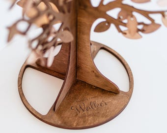Custom Rustic Wedding Family Tree Guest Book Alternative with Hanging Leaves, Unique Home Decor