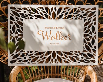 Personalized Laser Cut Wooden Wedding Welcome Sign, Custom Entrance Decor
