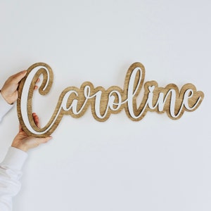 Letrero de madera con letras personalizadas para pared, etiqueta con nombre para puerta de guardería, decoración personalizada para dormitorio infantil, placa con nombre, regalo para baby shower, decoración para niños sobre la cama