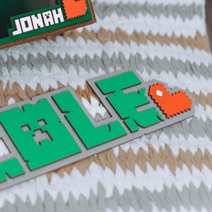 Custom Minecraft Wall Name Sign, Minecraft Birthday Party Decor, Wall ...