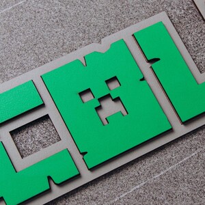 Custom Minecraft Wall Name Sign, Minecraft Birthday Party Decor, Wall ...