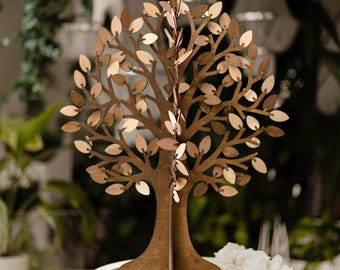 Custom Rustic Wedding Family Tree Guest Book Alternative with Hanging Leaves, Unique Home Decor