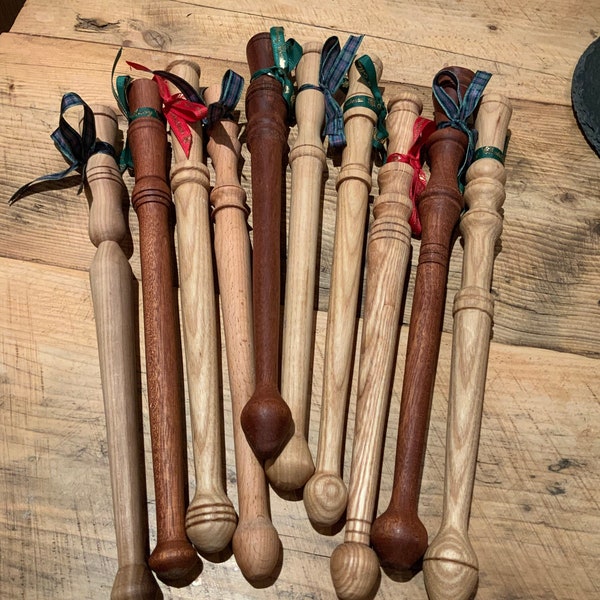 Hand Turned Hardwood Porridge Spurtle - Scottish Kitchen Utensil - Free Postage / Immediate Dispatch