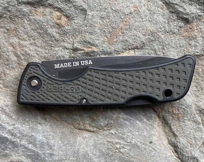 Gerber US1 Folding Pocket Knife Black Plain Edge Lockback Gray Etsy