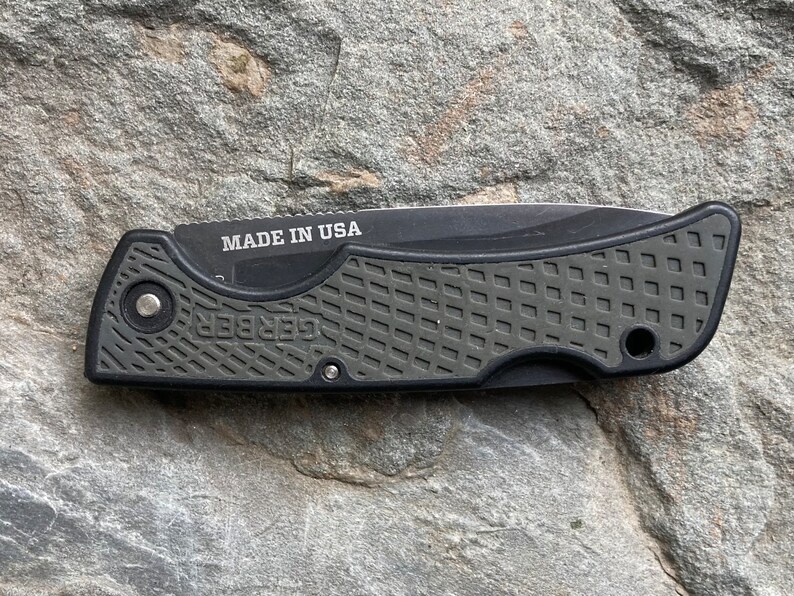 Gerber US1 Folding Pocket Knife Black Plain Edge Lockback Gray Etsy