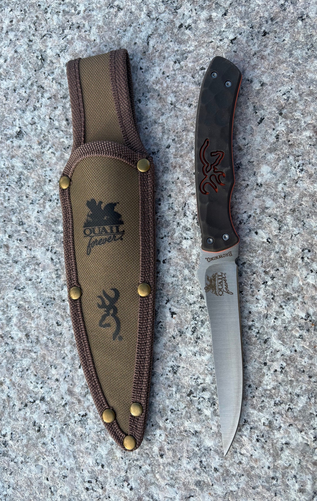 Browning quail Forever Model 0442 Vintage Fixed Blade Knife Etsy