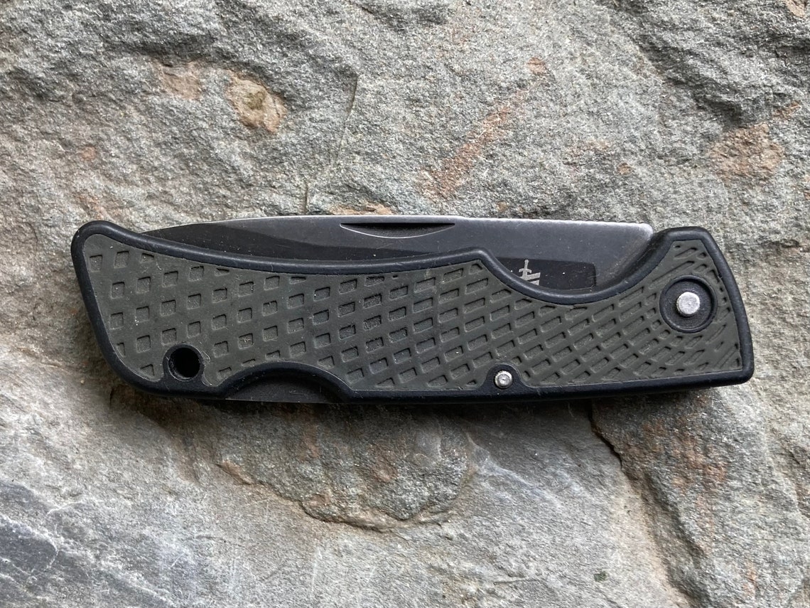 Gerber US1 Folding Pocket Knife Black Plain Edge Lockback Gray Etsy