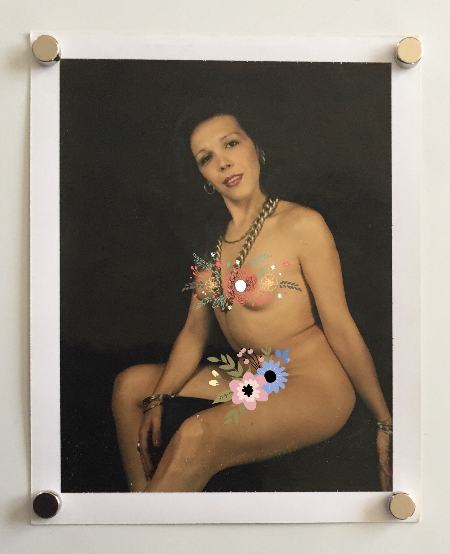 Vintage 1970-79 Color Polaroid of Nude Perky Mature Ethnic