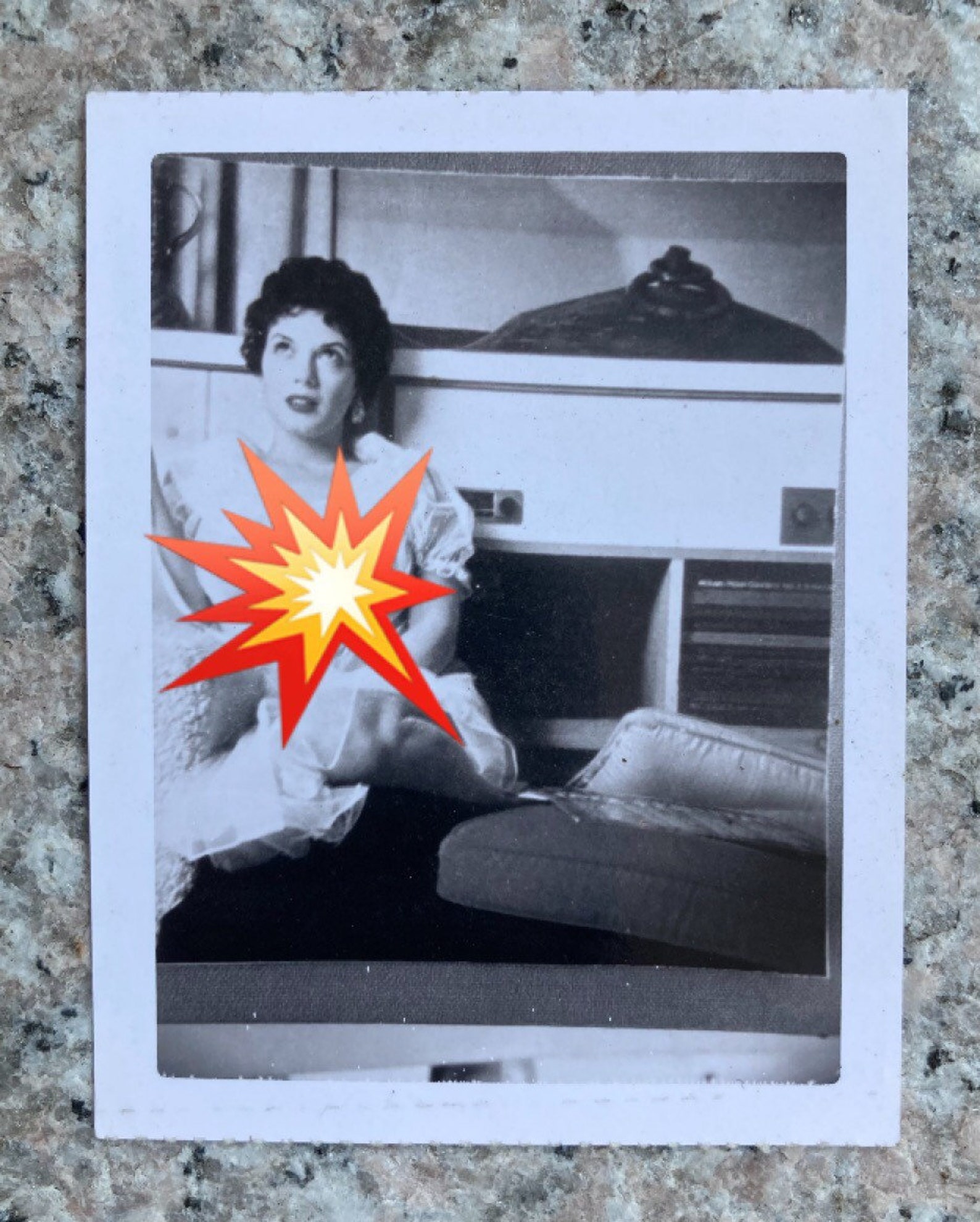 Vintage 1950-60s Mature NUDE Polaroid of a Beautiful Woman Wearing