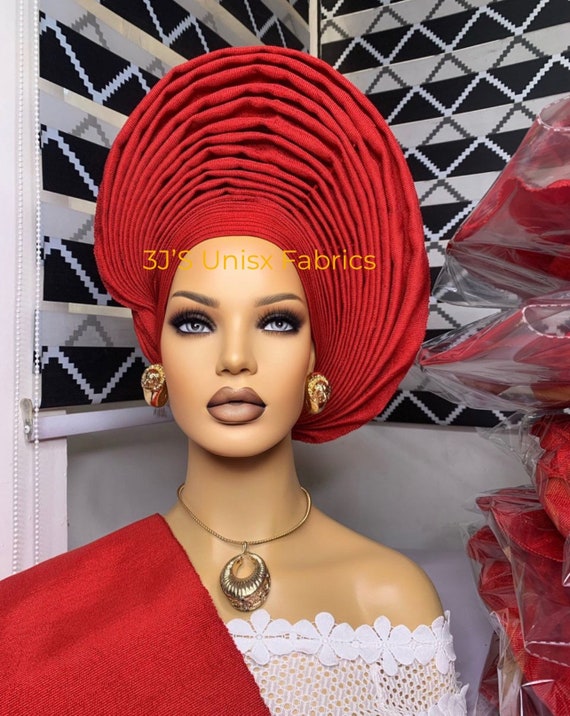 Detailed Aso Oke Auto Gele and Shoulder - Etsy display picture 1