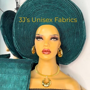 Laser cut aso oke auto gele, ipele and fila  ready to wear gele