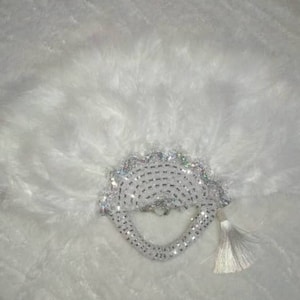 White clutch feathers African traditional wedding hand fan