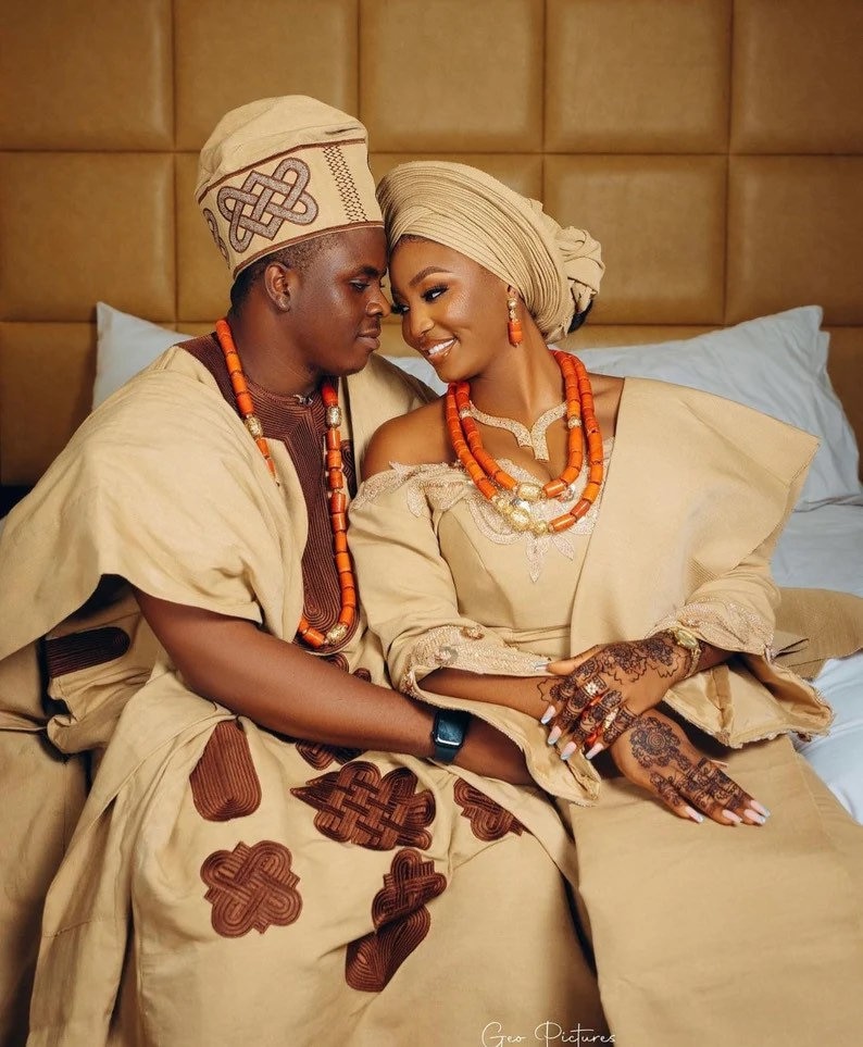 Complete Couples African Traditional Wedding Aso Oke Nigeria Etsy