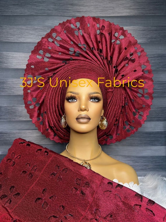 Africa Party, Gold Nigeria Aso Ebi , Aso-oke Fabric,gele 