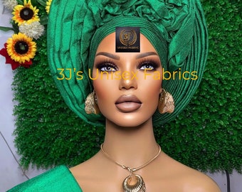 Aso oke auto gele and shoulder, Auto gele ready to wear, Autogele, Aso ebi for women , Aso oke turban, Nigeria Aso oke, Gold aso oke