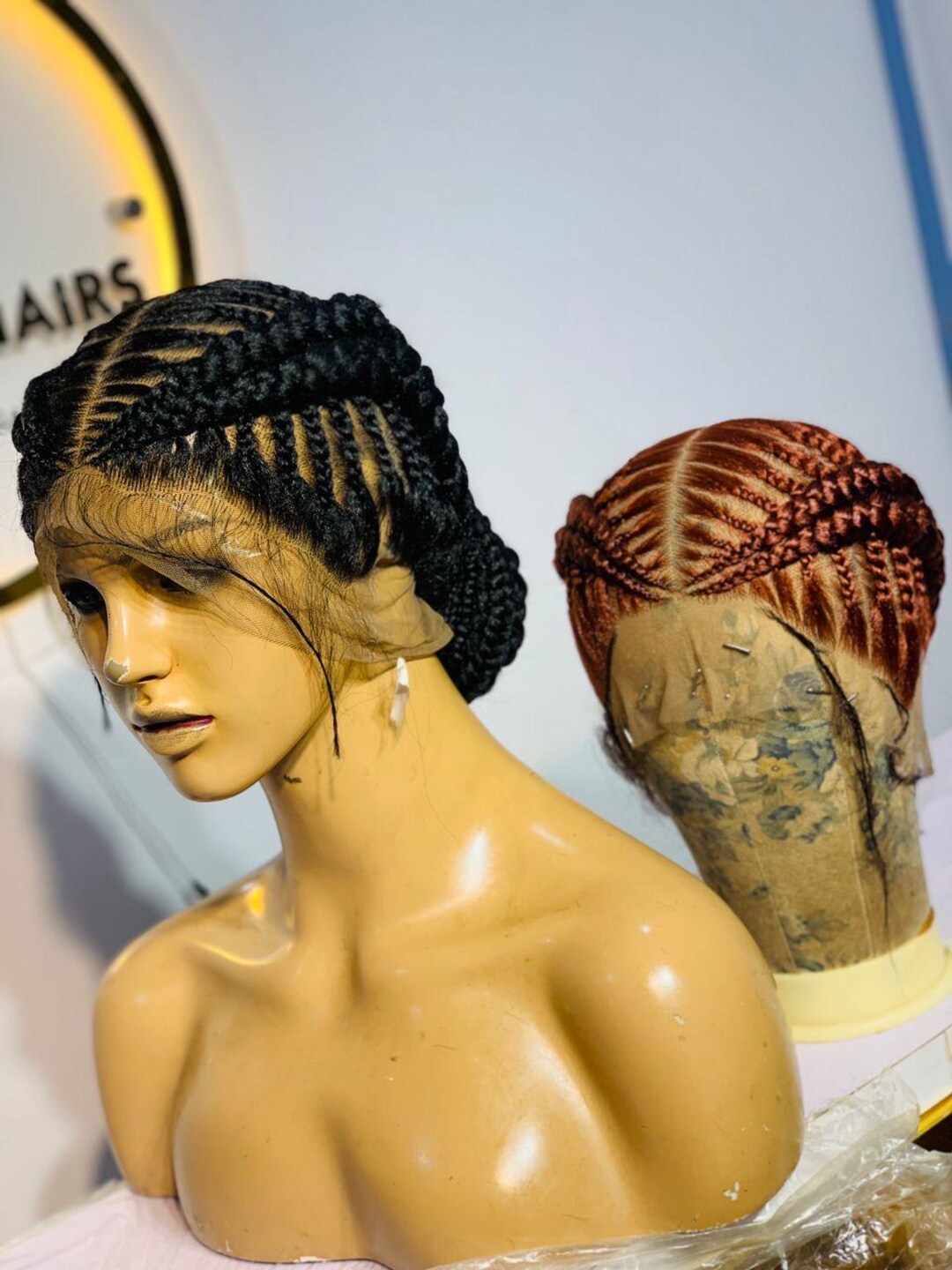Cornrow Braided Wig, African Frontal Braided Wig| Women’s Lace Wig - Etsy
