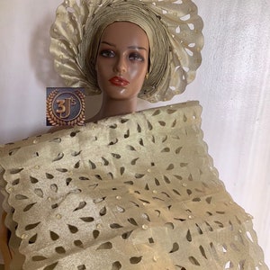 Laser cut aso oke auto gele, ipele and fila  ready to wear gele