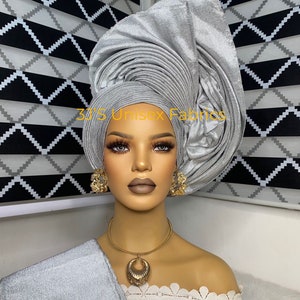 Detailed aso oke auto gele and shoulder
