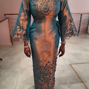 Aso oke tradizionale africano per coppia/set completo di aso oke tagliato al laser per sposi