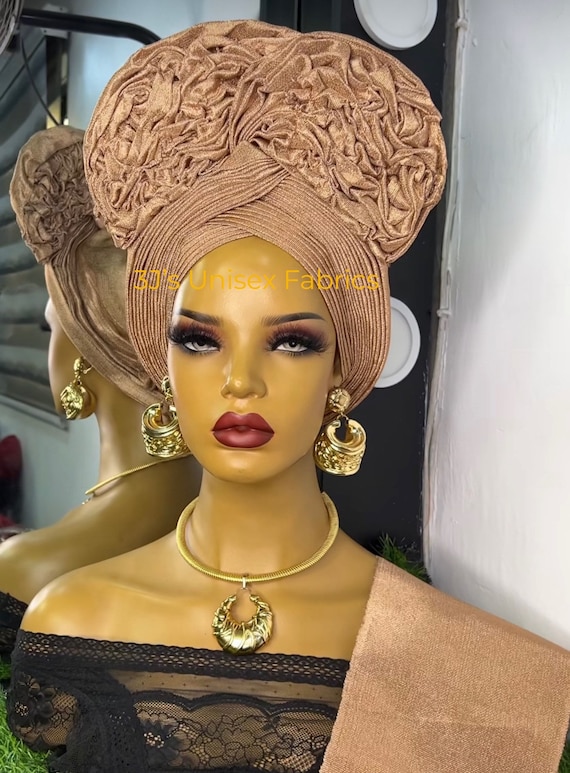 Basket Aso Oke Auto Gele, Ipele and Fila Ready to Wear Gele  display picture 2