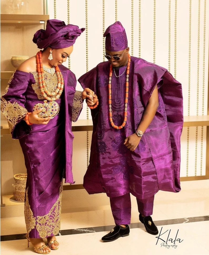 Complete Couples African Traditional Wedding Aso Oke Nigeria Etsy