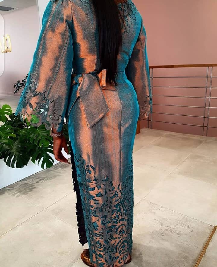 Enveloppe De Tête Autogèle Olayemi En Argent Africain - Design Aso Oke Lazer, Pré-attachée Avec Décor