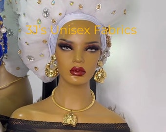 Automated Tulle headwrap ,  ready to wear turns| Tulle turban| prettied gele| Autogele gele| big turban| whit Auto gele | women hat
