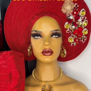 Laser cut aso oke auto gele, ipele and fila  ready to wear gele