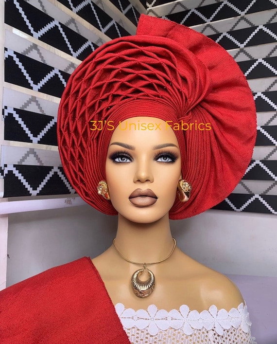 Detailed Aso Oke Auto Gele and Shoulder, Autogele, Gele  display picture 3