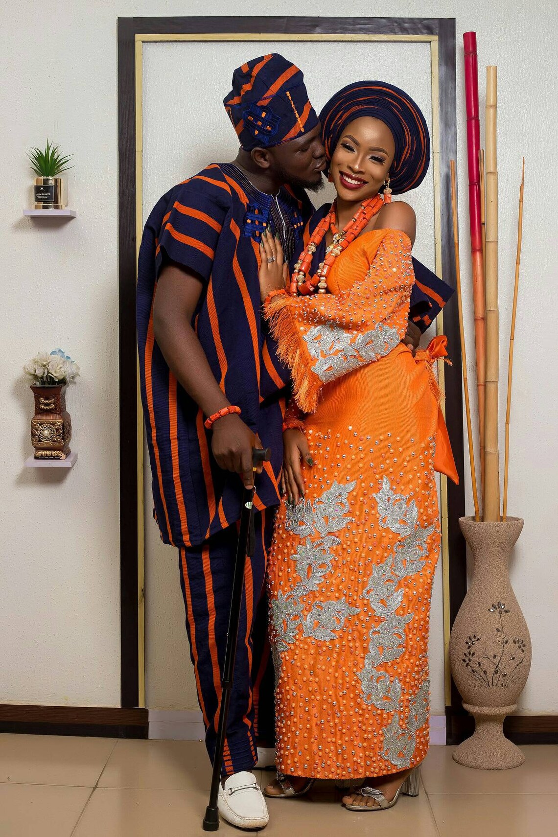 African Traditional Wedding Aso Oke Complete Set For Couple Etsy 