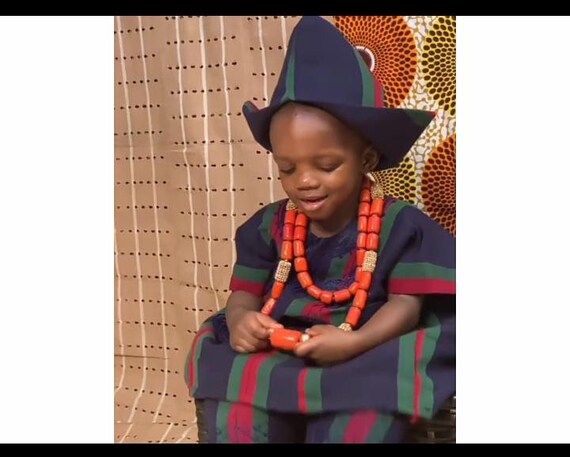 buoybuoy◎CHECK EDODAKI SHIRT ドレス African Traditional Aso Oke for Kids| Kids Aso Oke| Kids Body Suit