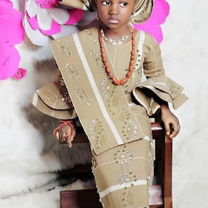Arike African traditional children aso oke| Aso oke for  children | children birthday Aso oke|