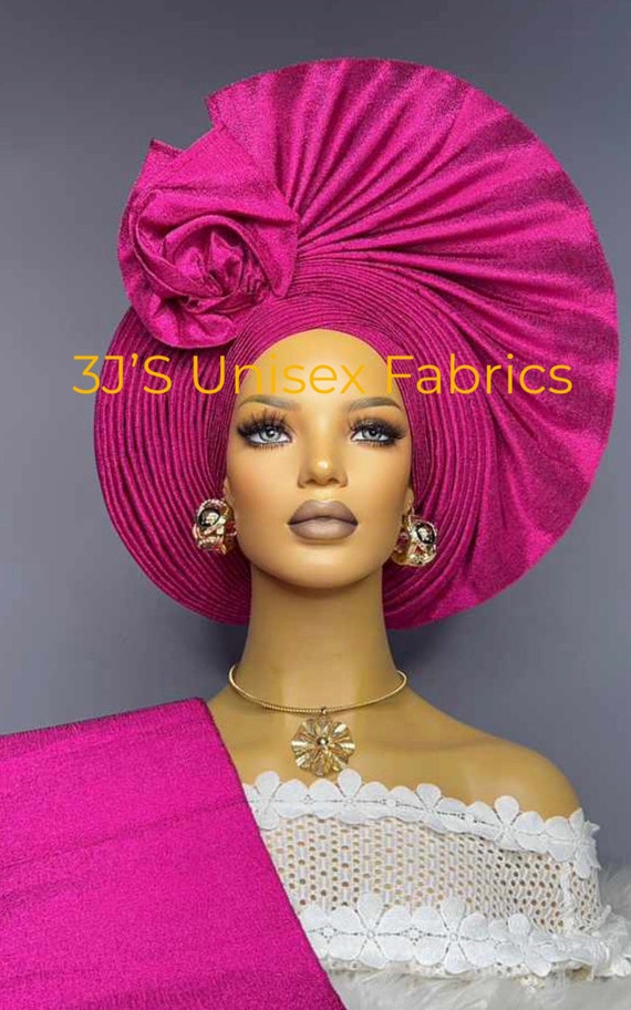 Africa Party, Gold Nigeria Aso Ebi , Aso-oke Fabric,gele  display picture 1