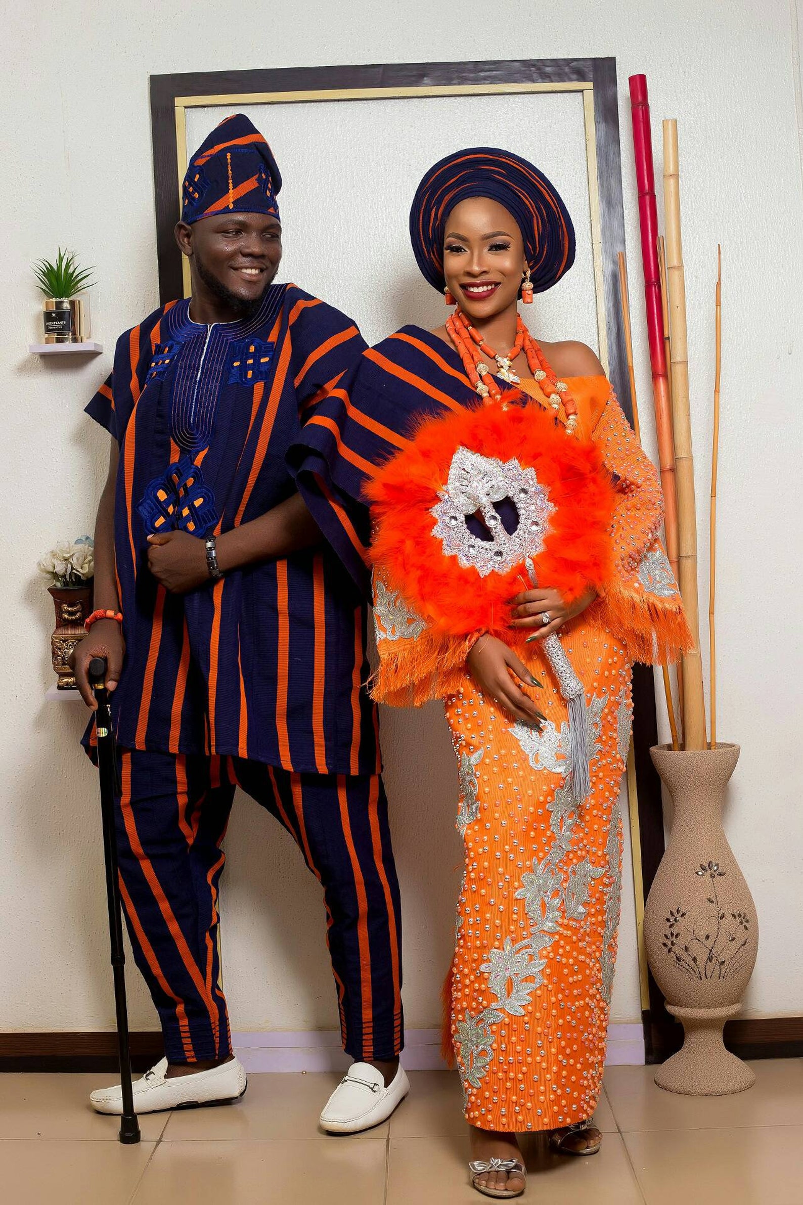 African Traditional Wedding Aso Oke Complete Set For Couple Etsy 