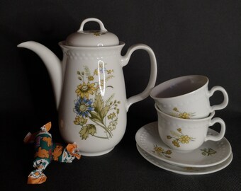 Set of two Porcelain coffee set cup and saucer GDR vintage porcelain coffe cup Antique tea set