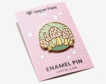 Morel Mushroom Family Enamel Pin