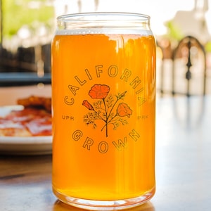 California Grown Beer Can Glass