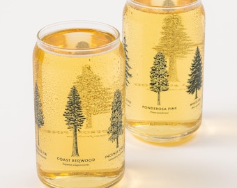 California Forests Beer Can Glass