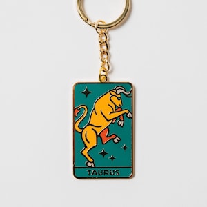 Zodiac Gold Metal Keychains - Signs, Astrology, Compatibility