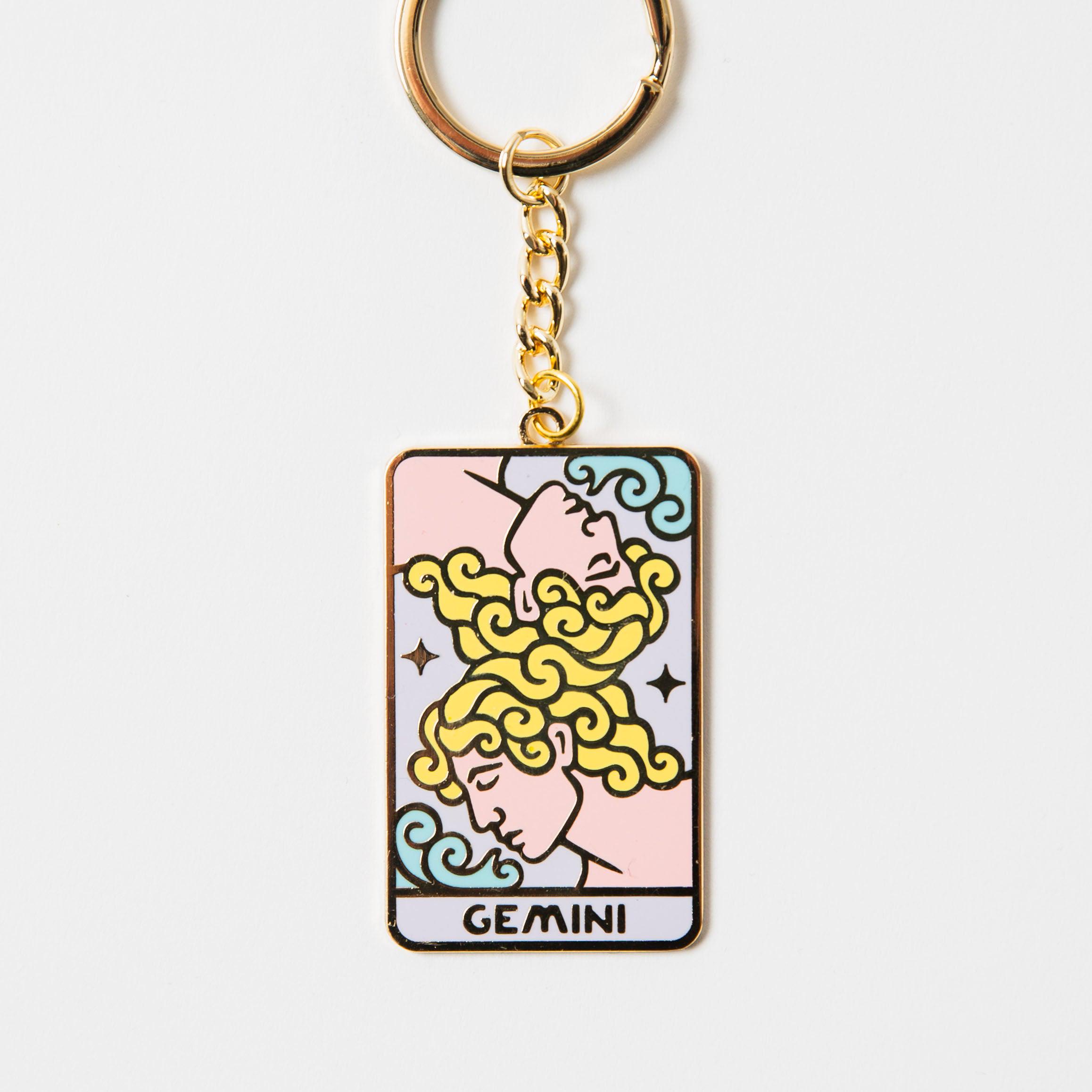 Zodiac Sign Gold Metal Keychains - Etsy