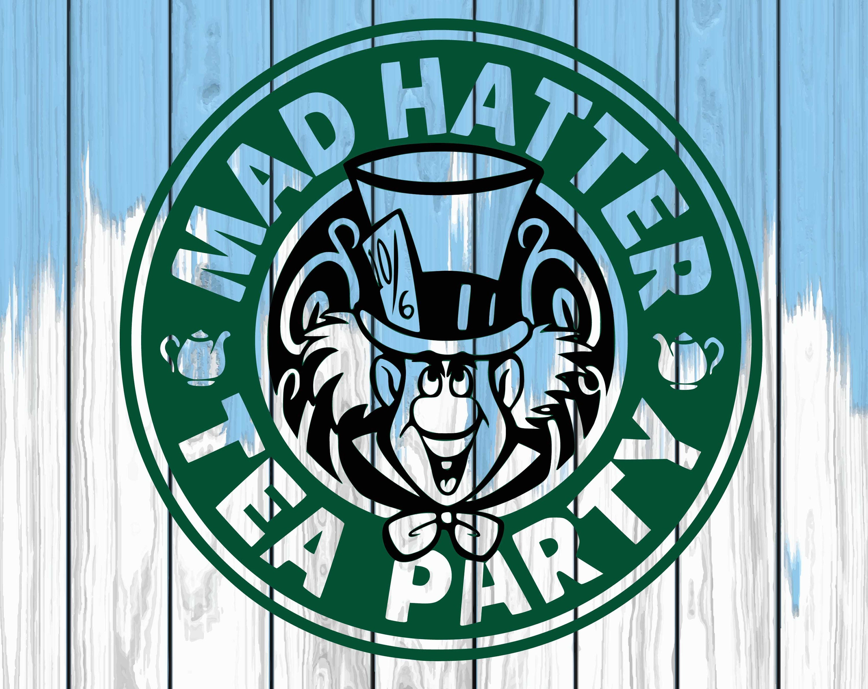 Download Mad hatter tea party svg/ Starbucks SVG and Cut Files for | Etsy