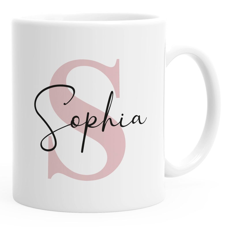 Taza con nombre taza de café personalizada con nombre y letra regalos personales taza con letras SpecialMe® imagen 1