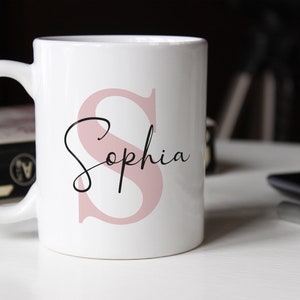 Taza con nombre taza de café personalizada con nombre y letra regalos personales taza con letras SpecialMe® imagen 5