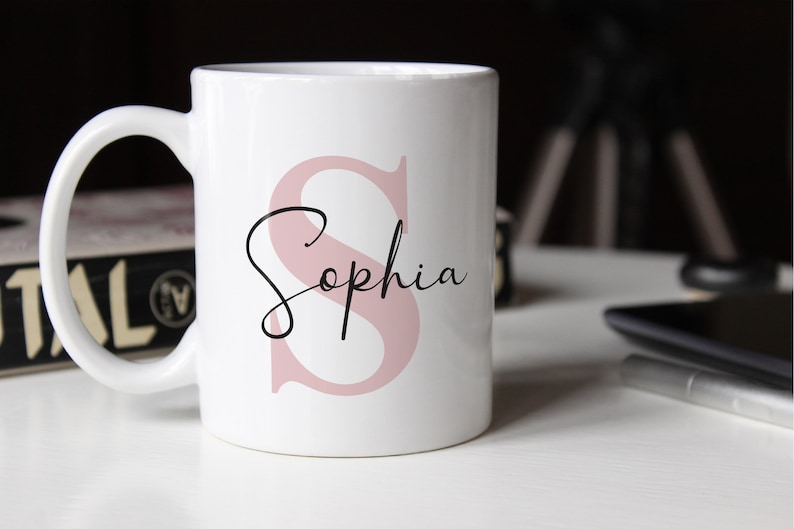 Taza con nombre taza de café personalizada con nombre y letra regalos personales taza con letras SpecialMe® imagen 5
