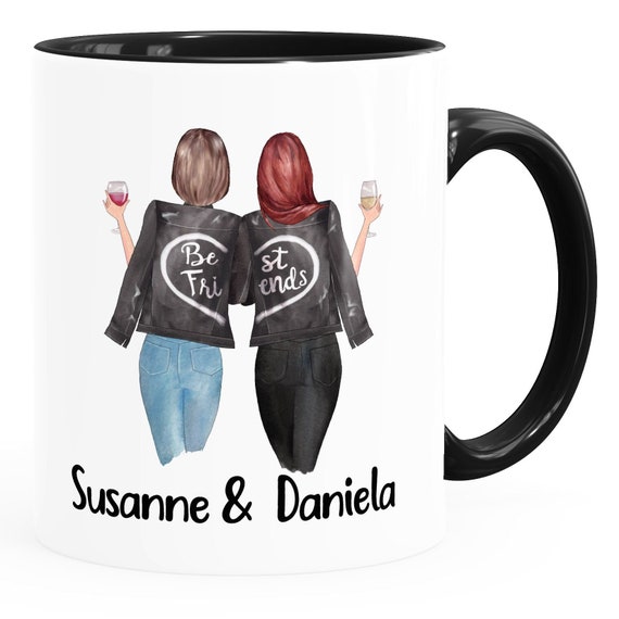 Tazza con scritta in lingua tedesca Ich Hoffe dass wir Freunde bleiben bis wir morire, tazza da caffè con scritta divertente amicizia, idea regalo migliore amica, amiche, soulmate BFF