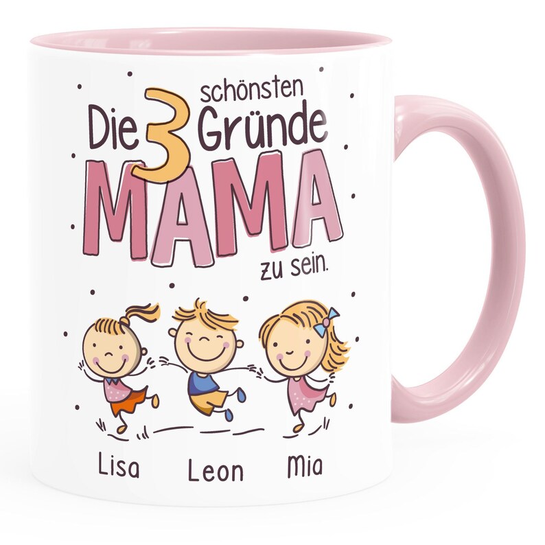Coffee mug The most beautiful reasons to be a dad saying 1-4 children personalized gift for Father's Day SpecialMe® image 6