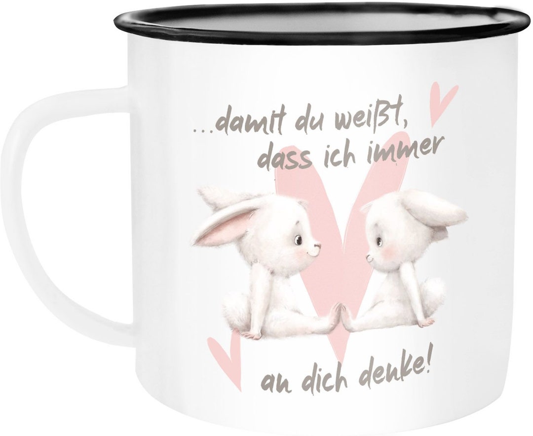 EmailleTasse Spruch Geschenk Liebe Freundschaft HasenPaar Etsy.de